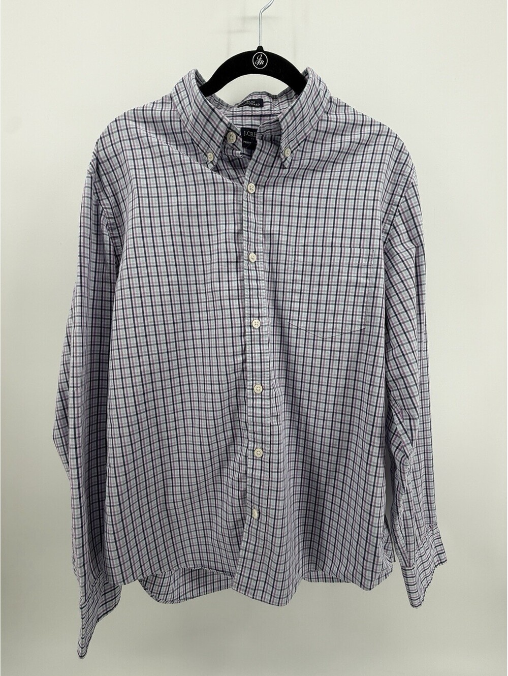 J.Crew Performance Slim Untucked Shirt Men’s Large Plaid Button Down Stretch